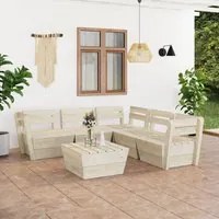 Set Divani da Giardino su Pallet 6 pz in Legno Abete Impregnato 3063720