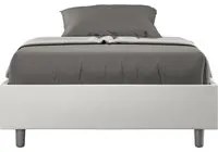 Letto una piazza e mezza senza rete imbottito 120x200 similpelle bianco Azelia