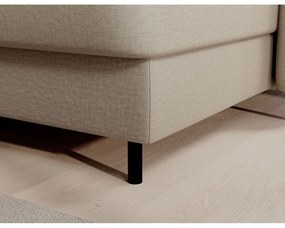 Divano angolare beige allungabile/con contenitore (con penisola a sinistra/a U) e rivestimento in velluto Berrto – ELTAP