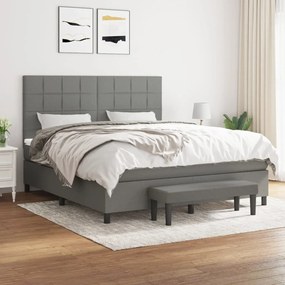 Giroletto A Molle Con Materasso Grigio Scuro 160x200 Cm Tessuto /