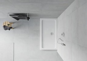Mexen Flat piatto doccia rettangolare slim 120 x 70 cm, bianco, sifone cromato - 40107012