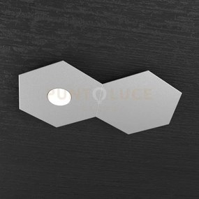 Hexagon applique-plafoniera 1 luce + 1 decorativo grigio 1142-1l1d-gr