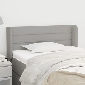 Testiera Ad Orecchio Grigio Chiaro 103x16x78/88 Cm İn Tessuto /