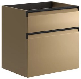 Mobile da bagno sotto lavabo Fusion giallo L 59.5 x H 60 x P 45.5 cm 2 cassetti, lavabo non incluso