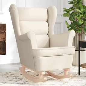 Sedia A Dondolo Bianca 74x90x102 Cm İn Lino /