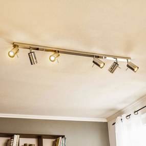 SOLLUX LIGHTING Faretto da soffitto Round, cromato, 6 luci lineari