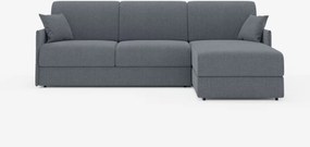 Evans Divano letto angolare con penisola contenitore - design compatto in tessuto smacchiabile T23