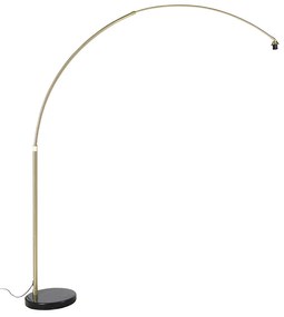 Lampada ad arco in ottone e base in marmo nero regolabile - XXL