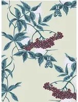 Ailanto Carta da parati Sambuco - Berry Red & Ebony Green