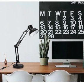 Lampada da tavolo con clip 2 in 1, 1xE27/60W/230V, nera