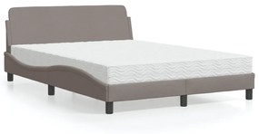 Letto Con Materasso Tortora 140x200 Cm İn Tessuto /
