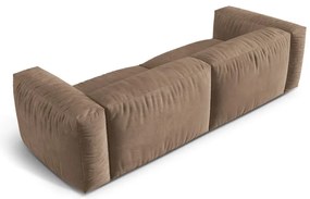 Divano componibile marrone chiaro con rivestimento in velluto 240 cm Martina – Micadoni