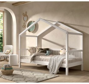 Letto per bambini in legno di faggio bianco con letto estraibile 90x200 cm Forrest - Vipack