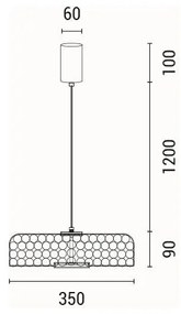 Lampadario LED a sospensione con filo LED/10W/230V 3000K oro diametro 35 cm