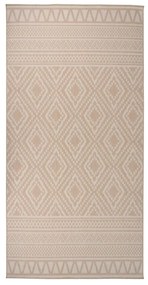 Tappeto Da Esterni A Tessitura Piatta 100x200cm Strisce Marroni /