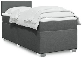 Giroletto A Molle Con Materasso Grigio Scuro 100x200 Cm Tessuto /