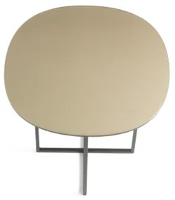 Tavolino in metallo con piano in vetro Bronzo e base nera GINNI 50