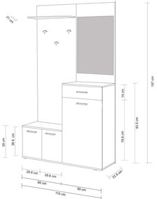 BISCA - mobile ingresso con attaccapanni