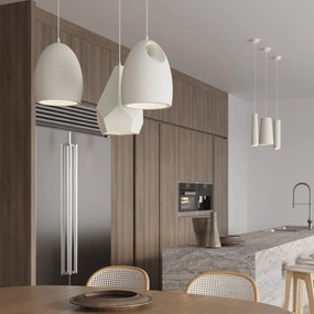 Lampada a Sospensione FLAWIUSZ E27 in Ceramica Bianca