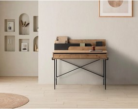 Scrivania in stile segreteria in rovere massiccio 60x113 cm Lila – Marckeric