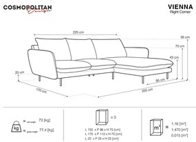 Divano angolare beige , angolo destro Vienna - Cosmopolitan Design