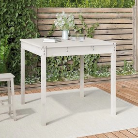 Tavolo da giardino bianco 82,5x82,5x76cm legno massello di pino