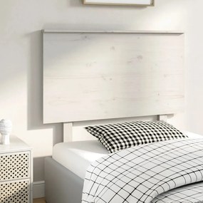 Testiera per letto bianca 104x6x82,5 cm legno massello di pino