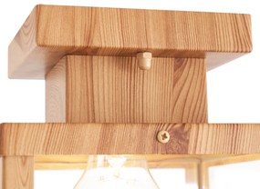 Plafoniera da esterno industriale in legno con vetro trasparente - Rotterdam