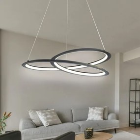 Lampadario LED a sospensione con filo TANGO LED/44W/230V 4000K diametro 60 cm nero