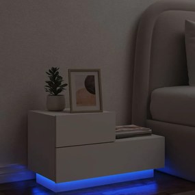 Comodino con luci led bianco 70x36x40,5 cm