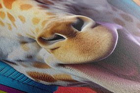 Quadro su tela – Giraffa con cuffie