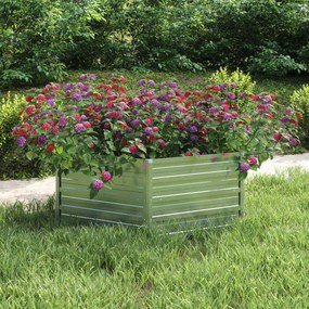 Letto Rialzato Da Giardino 129x45 Cm İn Acciaio Zincato Argento /