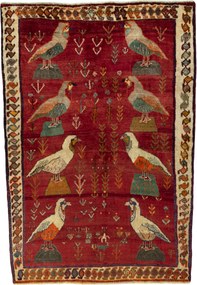 Gabbeh Tappeto persiano 140x210 Rosso (Iran) Annodato A Mano