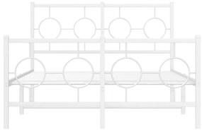 Giroletto con testiera e pediera metallo bianco 120x190 cm