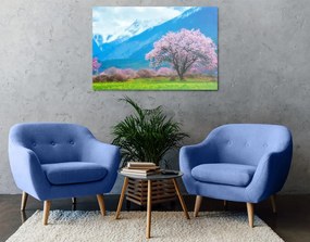 Quadro su tela – Albero magico tra le montagne