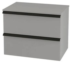 Mobile da bagno sotto lavabo BADEN HAUS Rodi grigio laccato opaco L 70 x H 57 x P 46 cm 2 cassetti, lavabo non incluso