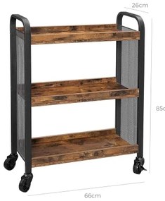 Tavolino da servizio MARGE marrone/nero