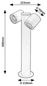 Rabalux 77113 - Lampada da esterno ENOL 2xGU10/35W/230V IP44