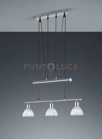 Levisto sospensione con bilancere led 3 vetri acciaio l.60,5 cm 3 l...