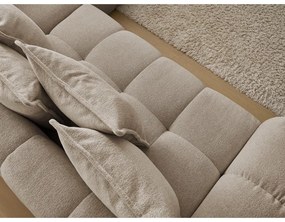 Divano angolare grigio tortora allungabile e con contenitore (penisola a destra/a L) con rivestimento in ciniglia Everest – Bobochic Paris