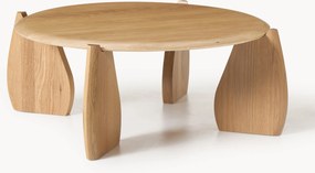 Tavolino da salotto rotondo XL in legno di quercia Hilda