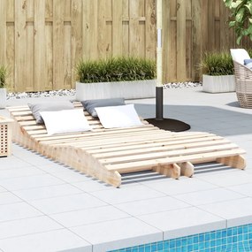Lettini Prendisole 2pz 205x60x31,5 Cm İn Legno Massello Di Pino /
