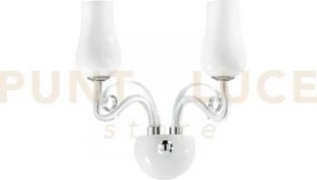 Applique a parete angel bianca e cromo 2 luci attacco e14 34x18x35c...