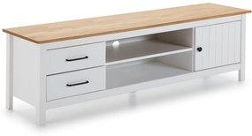 Mobile TV bianco in legno di pino 158x47 cm Miranda - Marckeric