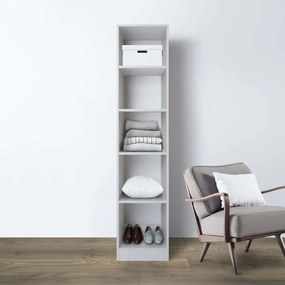 Kit cabina armadio colonna 5 ripiani 1 barra in truciolare 45 x 200 x 50 cm bianco