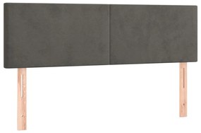 Testiera a led grigio scuro 144x5x78/88 cm in velluto
