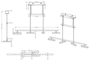 Trio - Lampadario LED su filo dimmerabile OPIUM 4xLED/4W/230V