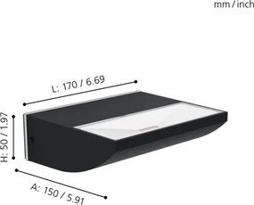 Eglo 99578 - Applique LED da esterno SORRONARO LED/10,5W/230V IP44