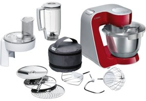 Bosch - MUM58720. Capacità ciotola: 3,9 l, Colore del prodotto: Grigio, Rosso, Acciaio inox, Lunghezza cavo: 1,1 m. Materiale ciotola: Acciaio inox.