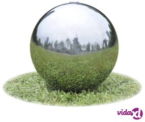 vidaXL Fontana da Giardino a Sfera con LED in Acciaio Inox 40 cm